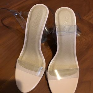 clear strappy heels NWOT